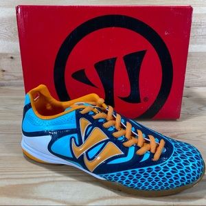 NIB Warrior Youth Skreamer Youth Indoor Soccer Shoe Blue/Lt Blue/Orange/White